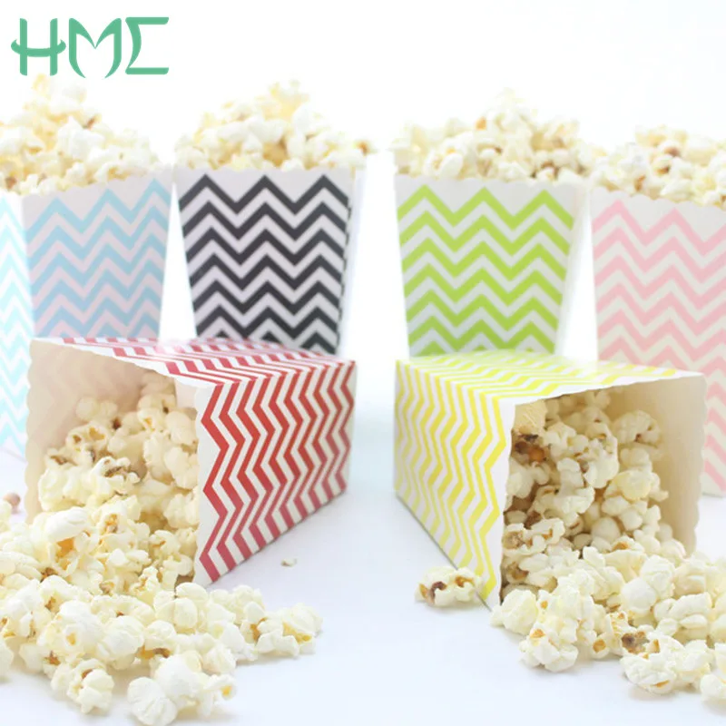 12 шт многоцветные бумажные коробки для попкорна вечерние мини-подарки детей на
