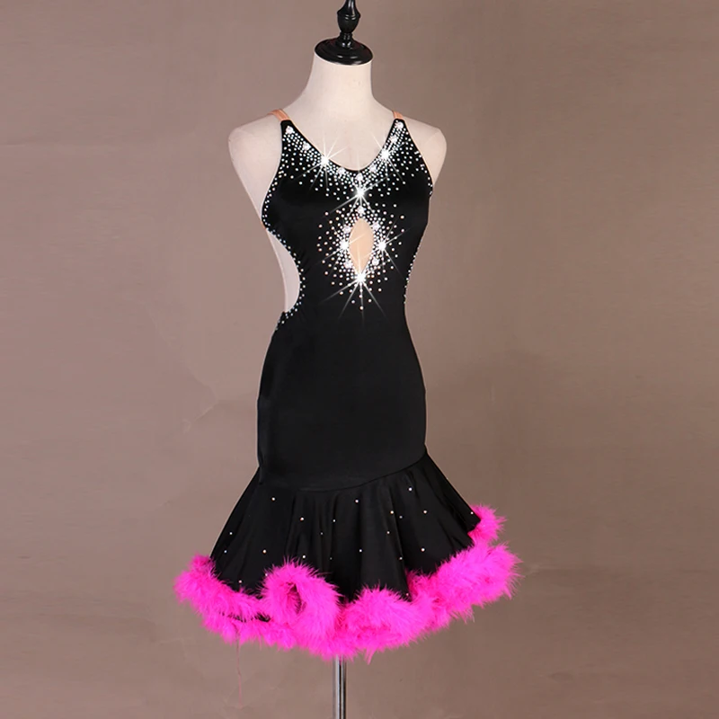 Платье с бахромой для латинских танцев 2018 женское платье сальсы недорогие платья