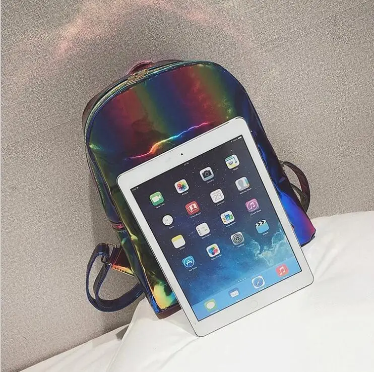 Magic Reflective Strip Backpakc Laser Rainbow Women Student School Bag Travel Bags Female Backpack for Teenager Casual Mochila | Багаж и