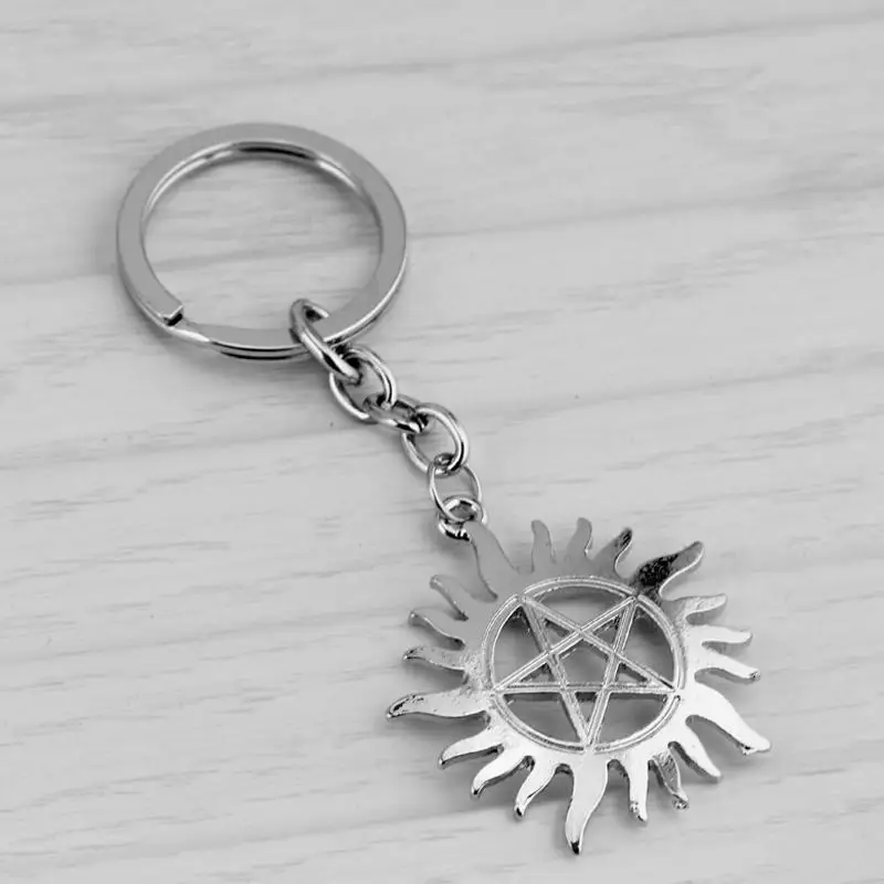 Супернатуральный брелок с символом Дина подвеска-кольцо пентаграммой Дин солнце
