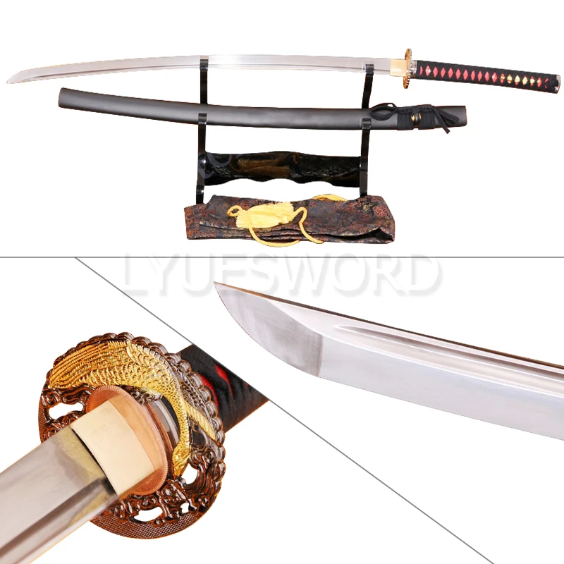 LYUESWORD ручной работы ЯПОНСКИЙ самурайский меч Полный Тан Катана сложенные