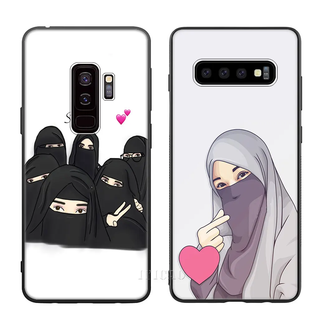 IYICAO Muslim Islamic Gril Eyes Soft Silicone Case for Samsung Galaxy S10 S9 S8 Plus S10e S6 S7 Edge Phone |
