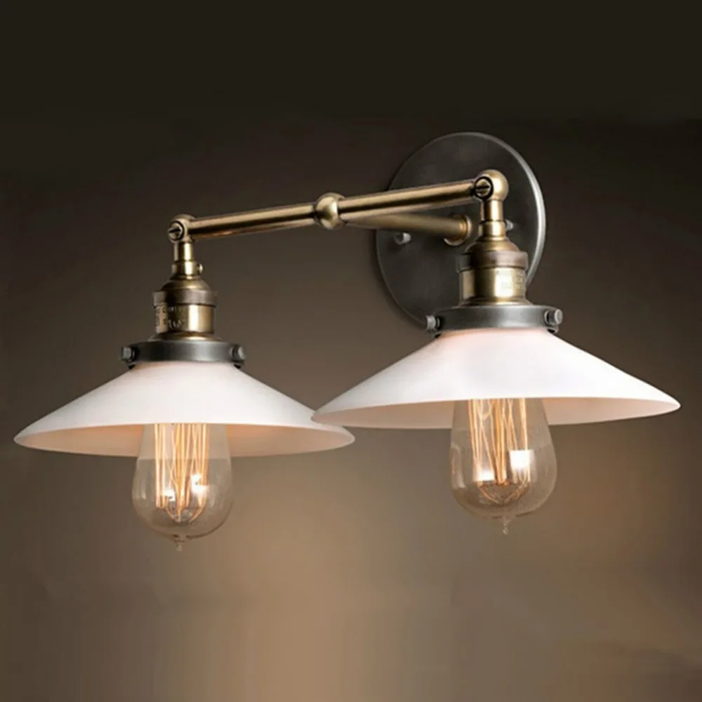 Modern Vintage Industrial Loft Metal Double Rustic Sconce Wall Light Lamp Indoor Lighting For Living Room Bedroom | Лампы и освещение