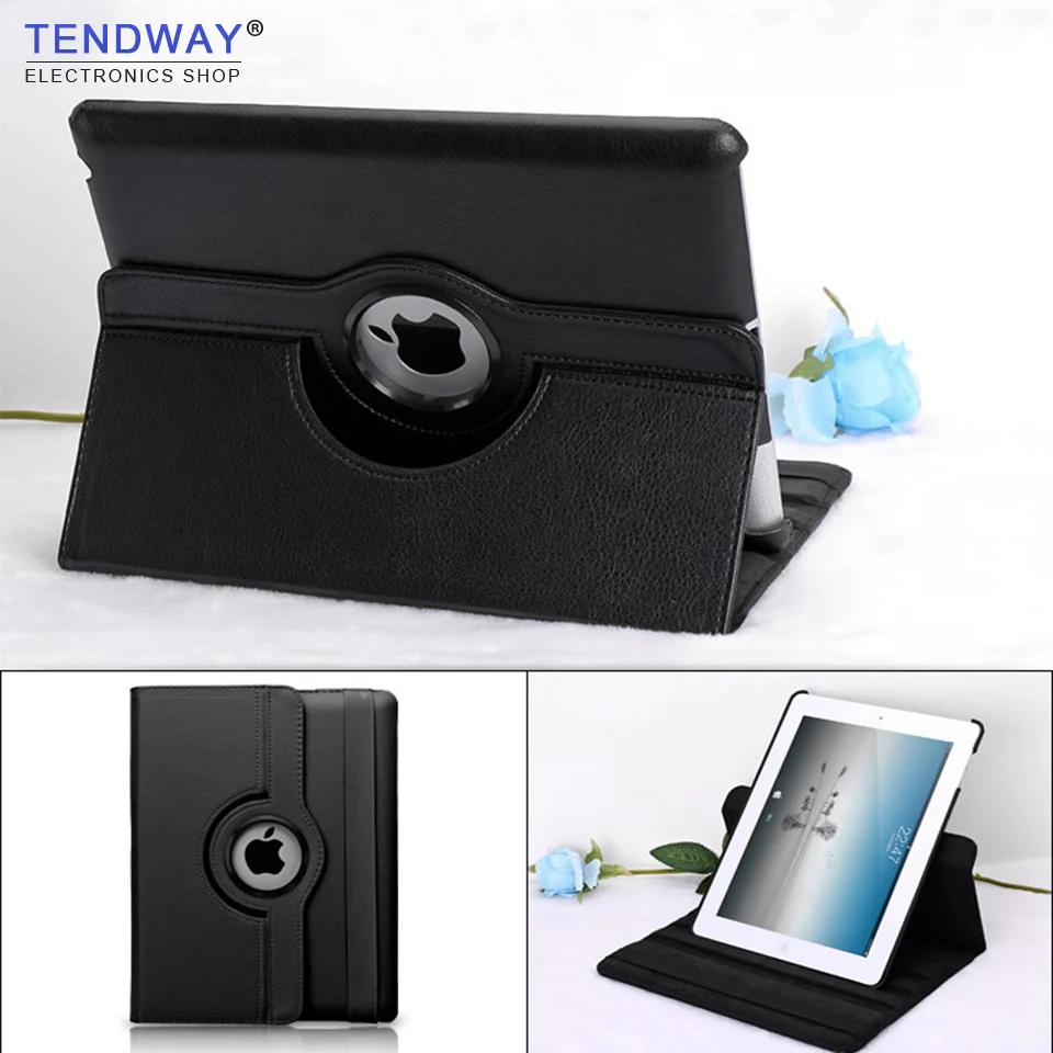 Tendway кожаный чехол для ipad 9 7 подставка 360 градусов вращающийся Смарт Чехол Air 2