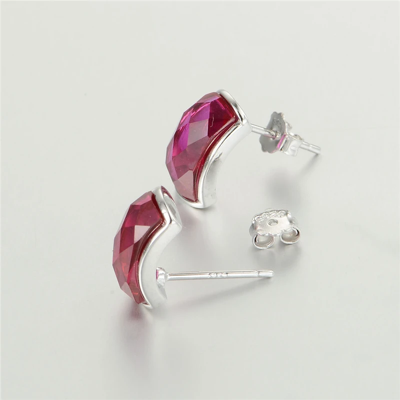GW Jewelry Hot Natural Red Clip Earrings Genuine 925 Sterling Silver New Women On Sale Outstanding FE370H90 | Украшения и
