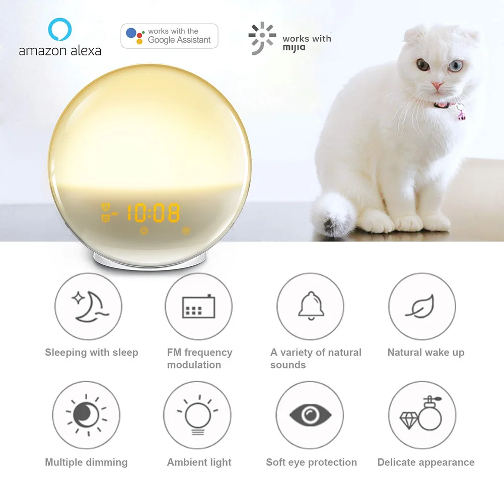 WI-FI звук голоса будильник светодиодный восхода моделирования с FM радио Повтор #2 |