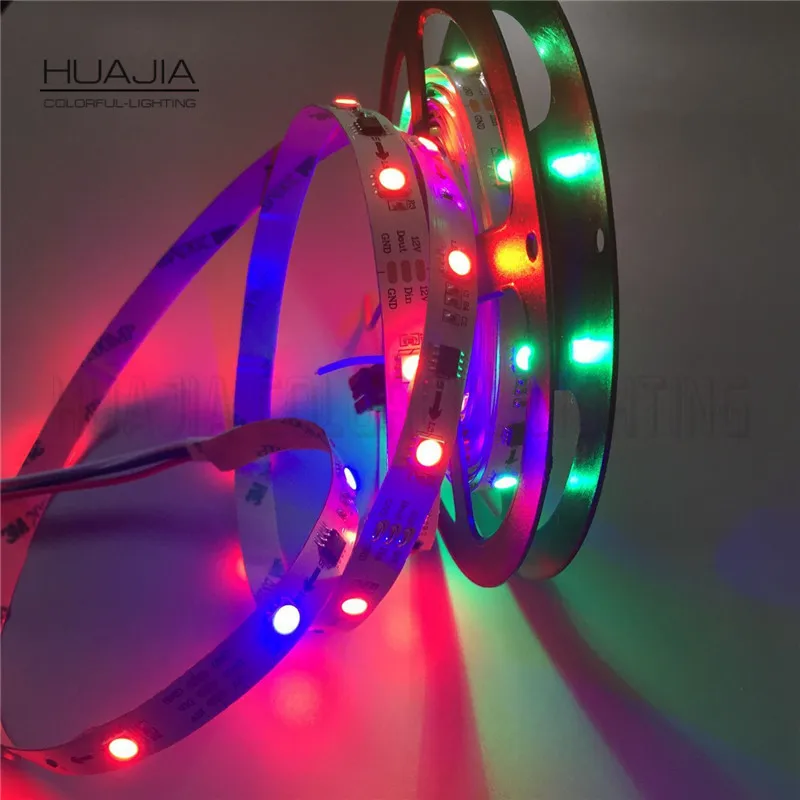 1 м 12В WS2811 30 штук 5050SMD цифровая RGB Мечта цветная Пиксельная Светодиодная лента 10 мм