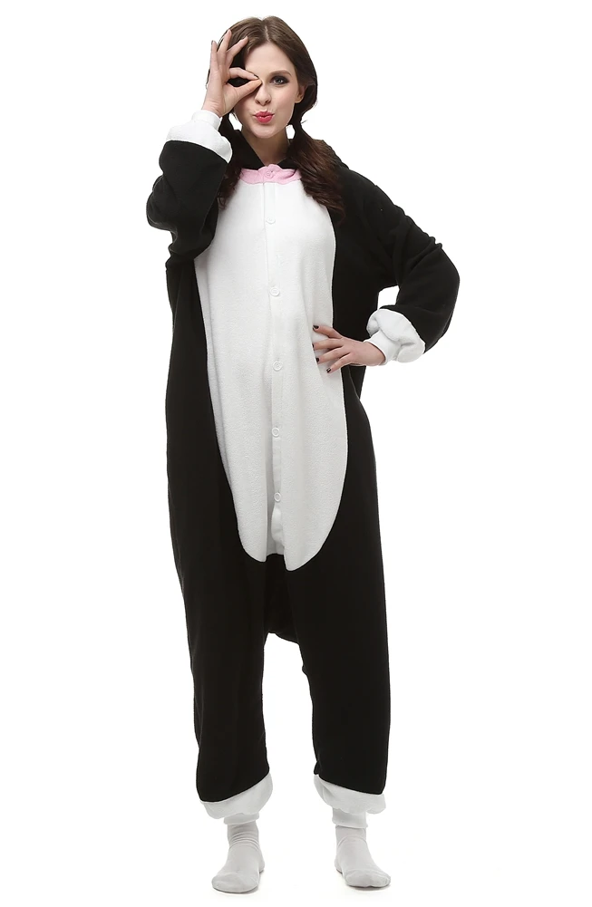 Кигуруми взрослых Onesie Черный кот пижамы Полуночный Кот пижама в виде костюм косплея унисекс мультфильм спальный костюм