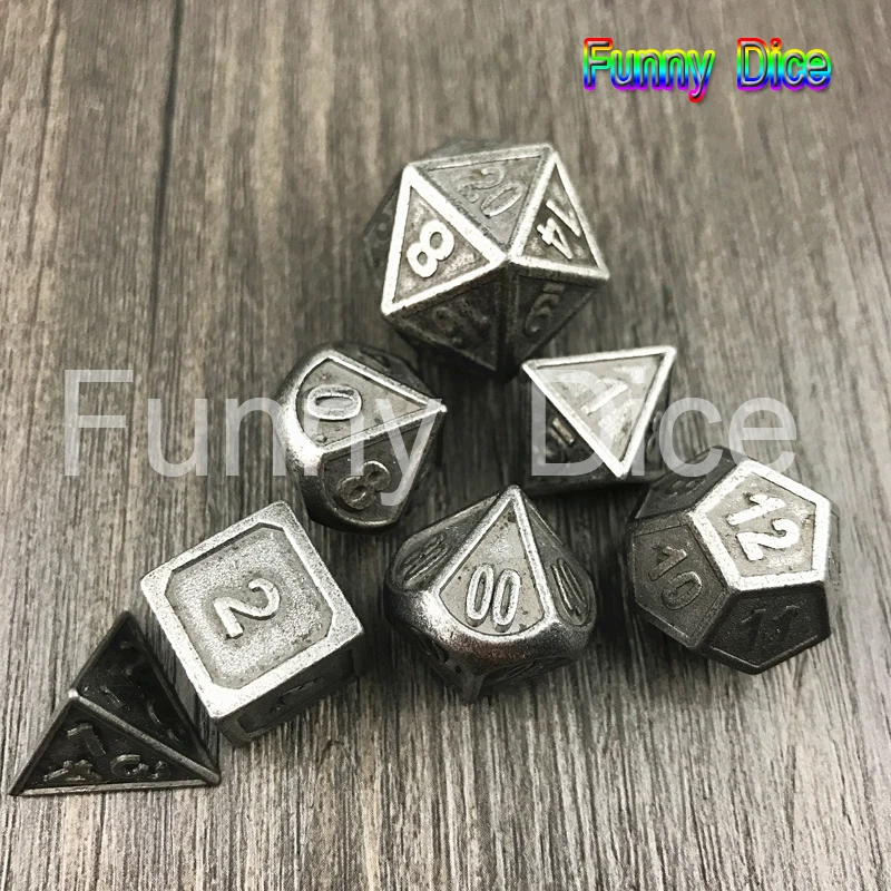 Высокое качество горячие металлические игральные кости 7 игральные кости набор D4 D6 D8 D10 D% D12 D20 для настольных игр Rpg Dados Jogos Dnd в подарок/развлечения