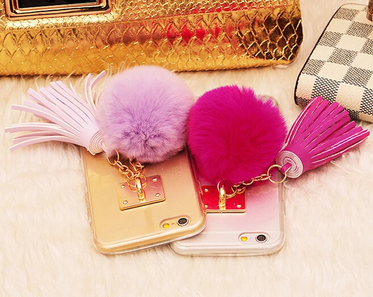 Для iphone 5 5S чехол Fundas кролика мяч кисти металлическое кольцо мягкие TPU + PC девчушки