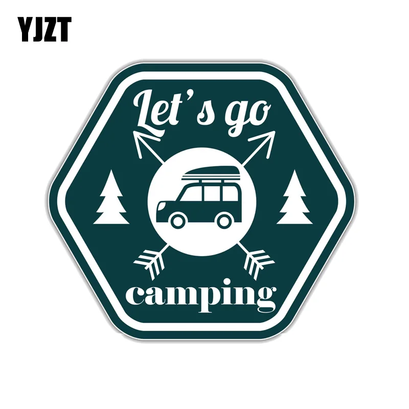 YJZT 14 см * 12 7 забавная ПВХ наклейка на мотоцикл и машину Let's Go Кемпинг 11