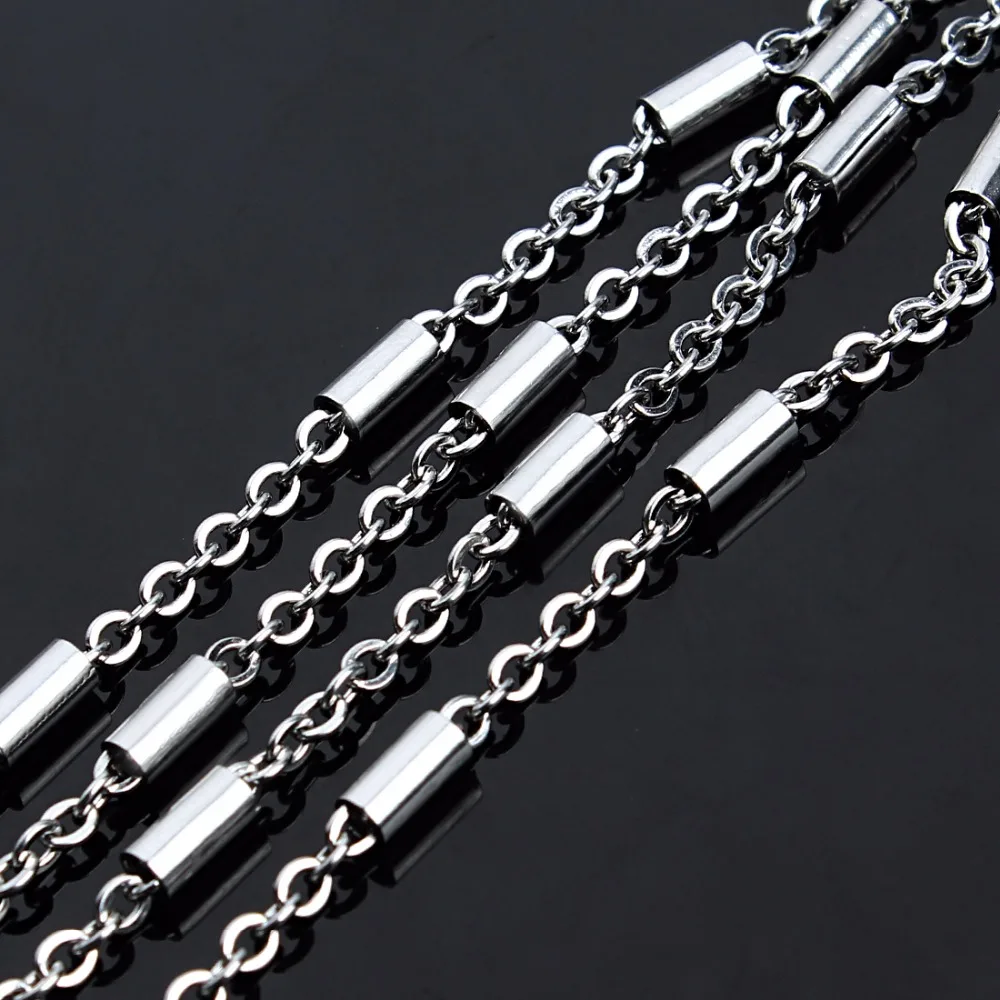 Мода 2 метра Серебряный тон Нержавеющая сталь DIY ожерелье цепь ручной работы объемная цепь Ювелирная фурнитура Аксессуары