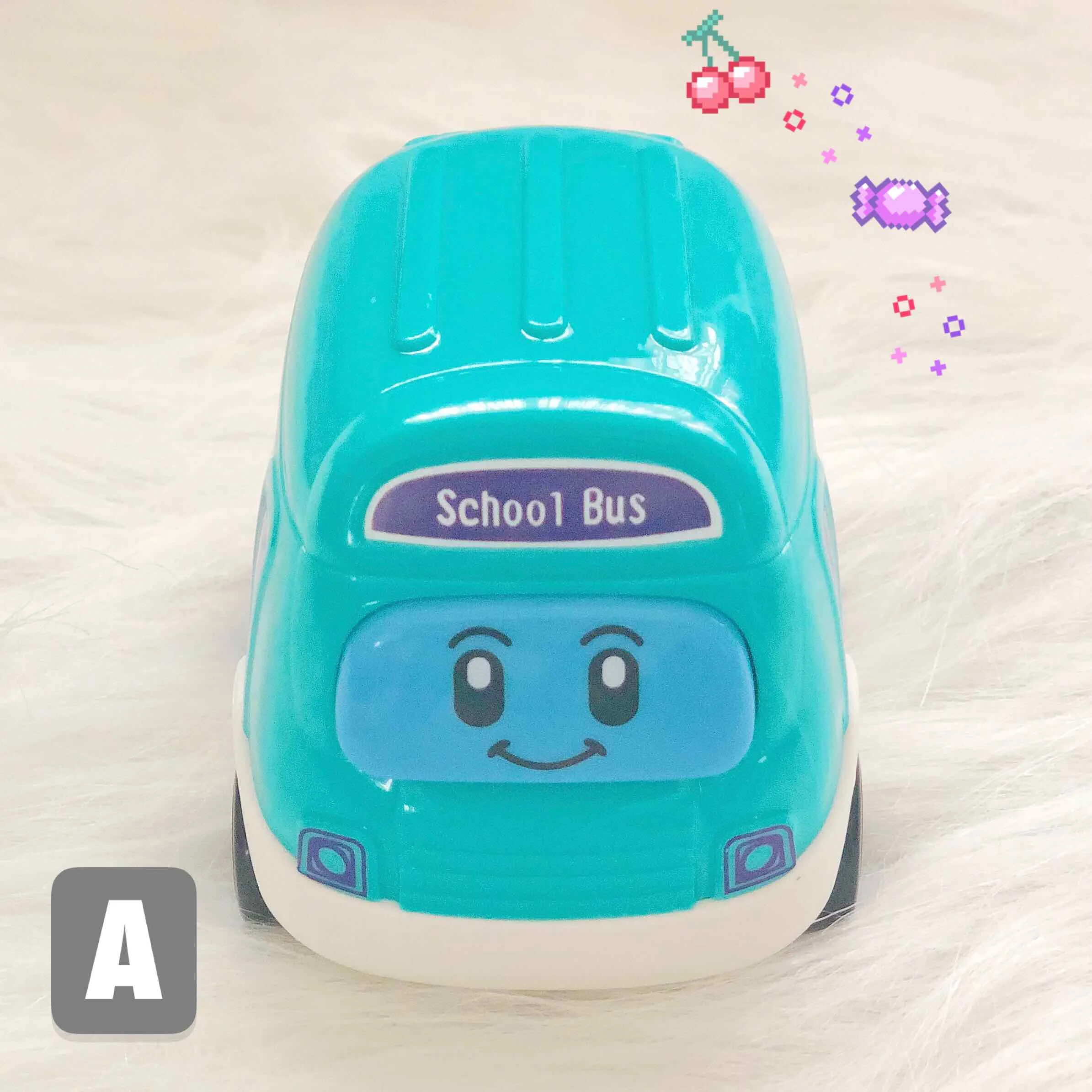 A Литой игрушечный автомобиль для детей, мультипликационная модель автомобиля для детей, обучающий Мини Деревянный автобус, грузовик, поезд, трактор - Цвет: A