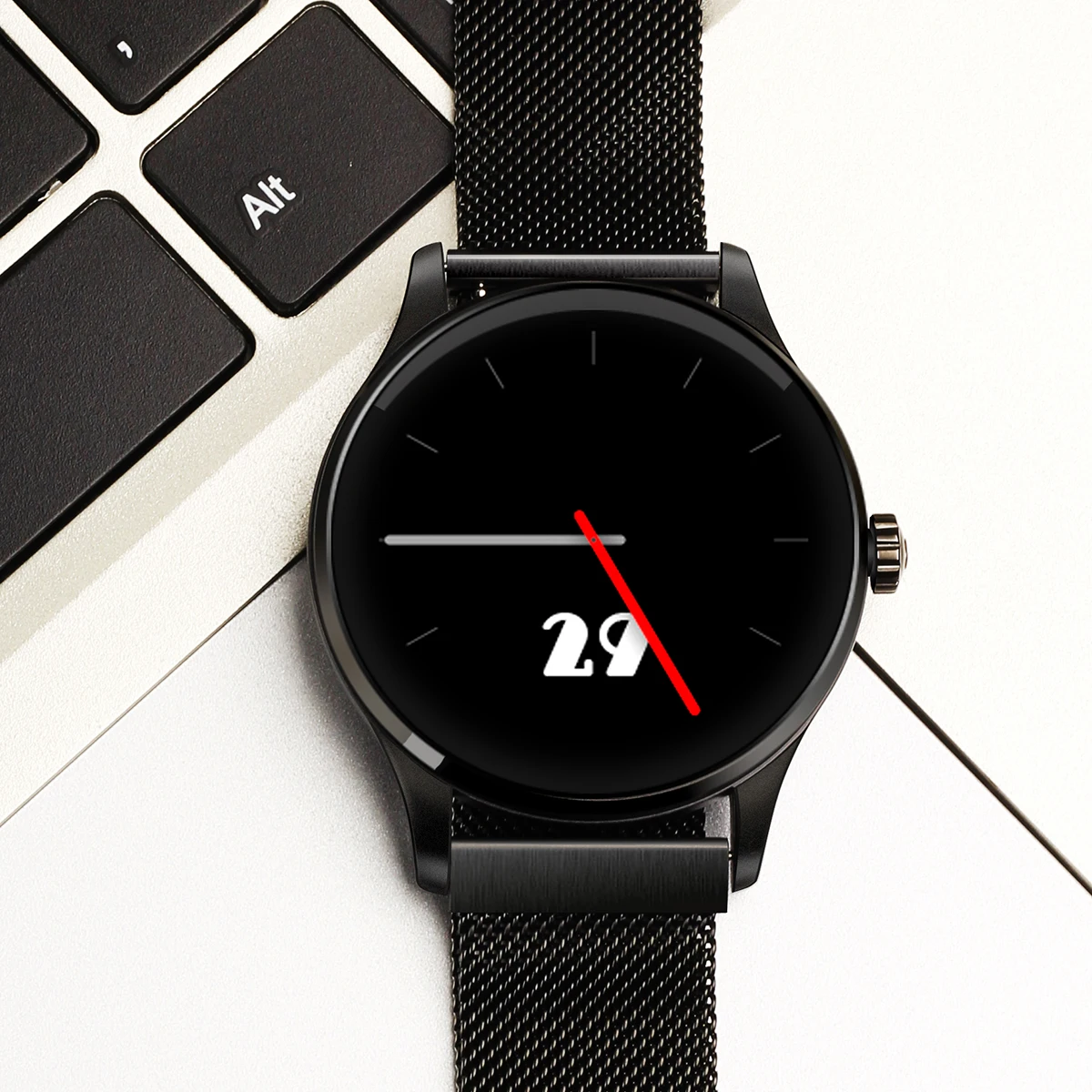 SMARTELIFE круглые металлические Bluetooth Smart часы спортивные Бизнес Smartwatch с монитор