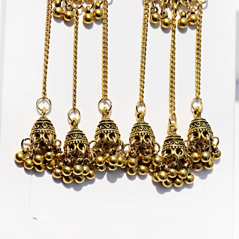 Женская Геометрическая длинная цепь из сплава Jhumka Богемские серьги подвески Boho