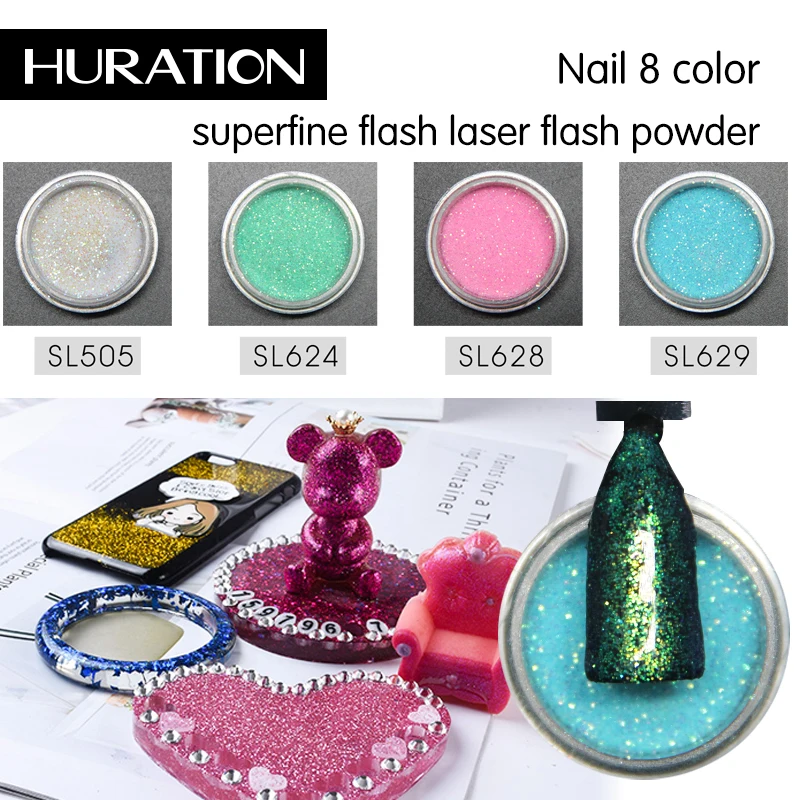 Huration Блестящий хромовый голографический пигментный гель-порошок для ногтей