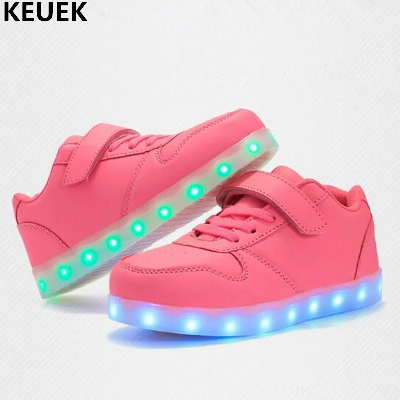 

New Children Glowing Shoes Charging Light Shoes Boys Girls Luminous Dance Student Sports Shoes Sneakers Kids Baby Lighted 018