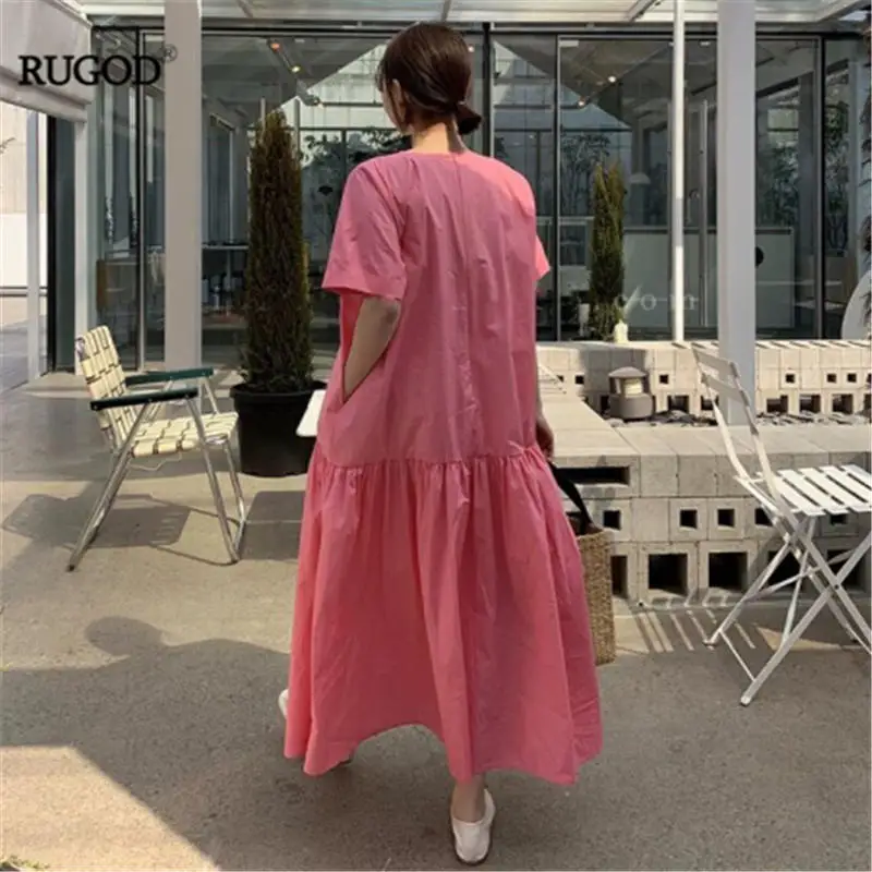Женское длинное плиссированное платье RUGOD макси в Корейском стиле с коротким