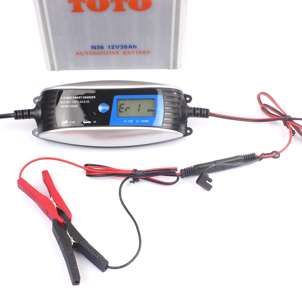 Автомобильное зарядное устройство 12V 0.8A/4A 6V 0.8A 7-stage AGM GEL WET EFB lcd интеллектуальное зарядное устройство для игрушечного мотоцикла автомобиля