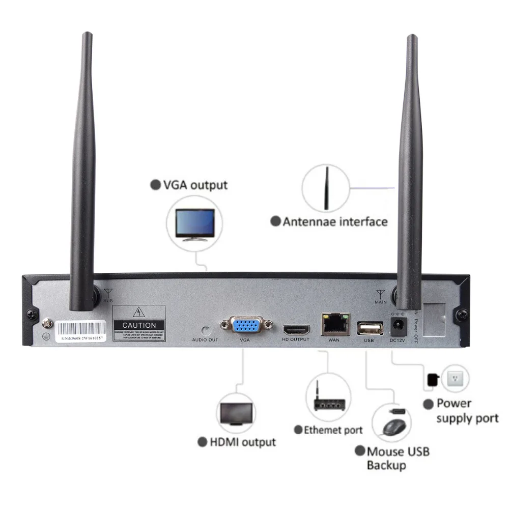 8CH CCTV системы беспроводной 960P NVR 8 шт. 1.3MP ИК Открытый P2P Wifi IP камера видеонаблюдения
