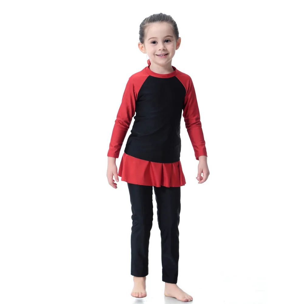 2020 милые Исламская одежда для плавания девочек Длинные рукава Детский