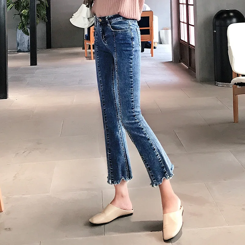Женские 2019 Новые Элегантные винтажные женские джинсы Femme в Корейском стиле