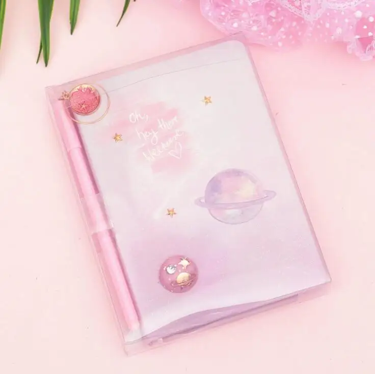 19.8cm x 13.4cm Корейский блокнот с единорогом, записная книжка с ручкой, дневник, еженедельник для девочек, школьные канцелярские принадлежности, подарочный набор - Цвет: 19.8cm x 13.4cm