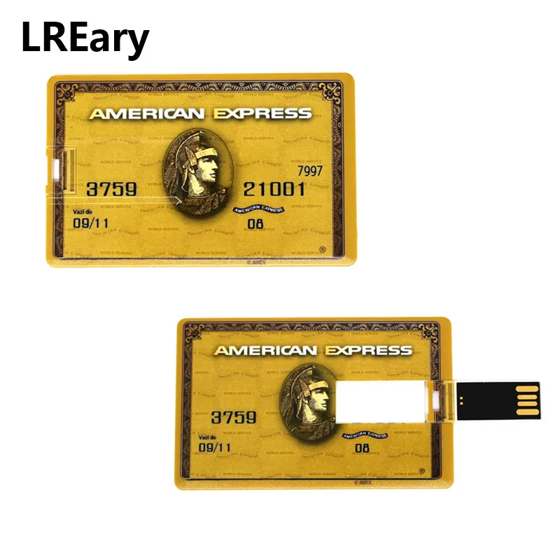 Горячая Распродажа Кредитная карта Pendrive American express карты USB флеш накопитель 64 ГБ 128