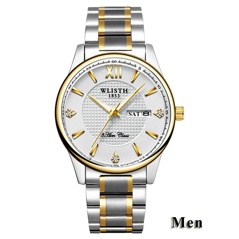 WLISTH модные роскошные стальные водонепроницаемые часы мужские высшего качества 40