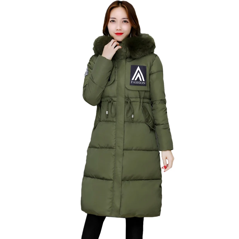 Красивая модная зимняя куртка с меховым воротником женское утепленное пальто