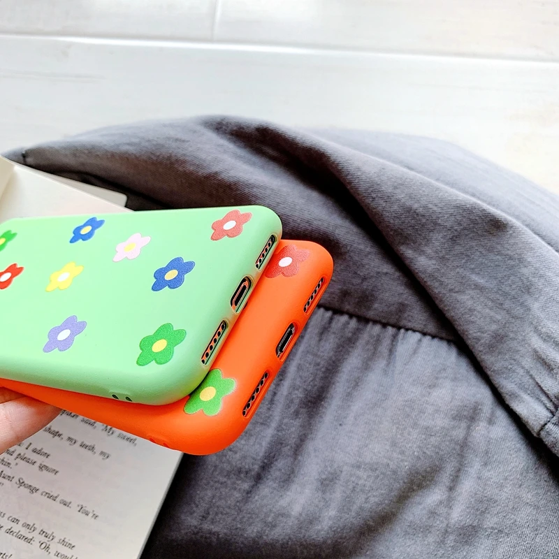 For Samsung Galaxy S10 Plus Case Cute Matcha green Orange Floral Patterned Cover Soft Silicone Matte Cases |