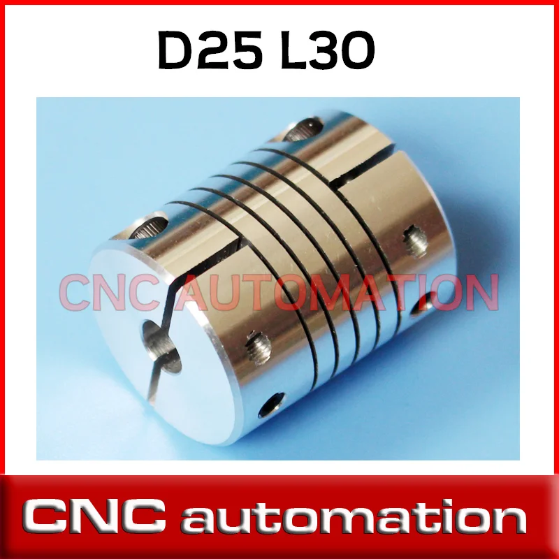 2 шт. алюминиевые гибкие муфты для шагового двигателя CNC D25 L30 5 6 35 8 10 12 7 мм 1/2 дюйма