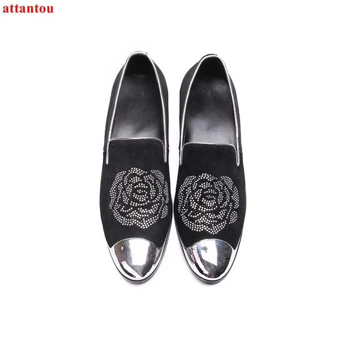 

Hot Sale Autumn Fashion Men Dress Shoes Black Suede Leather Shoes Luxury Male Casual Shoes Slip-on Man Office Feast Formal Shoes