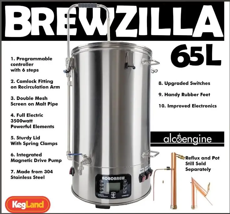 Все в одном пивоварня BREWZILLA 65L-GEN.3.1