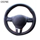 Иск кожаный чехол рулевого колеса автомобиля для Volkswagen VW Tiguan Sagitar, Golf 4 Passat B5 Seat Leon 1999-2009 поло 1999-2009