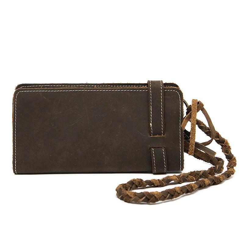 Мужская Роскошь Известный Бренд Натуральной Кожи Браслет Бумажник Мужской