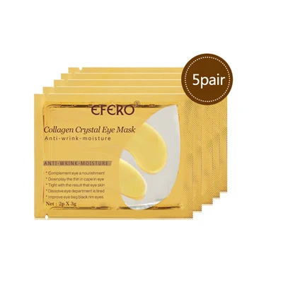 5pair Eye Mask Кристальная коллагеновая маска для глаз, золотистые патчи для глаз, против морщин, маска для лица, сумка для глаз, гель для удаления темных кругов, патчи для глаз, уход за кожей - Цвет: 5pair Eye Mask