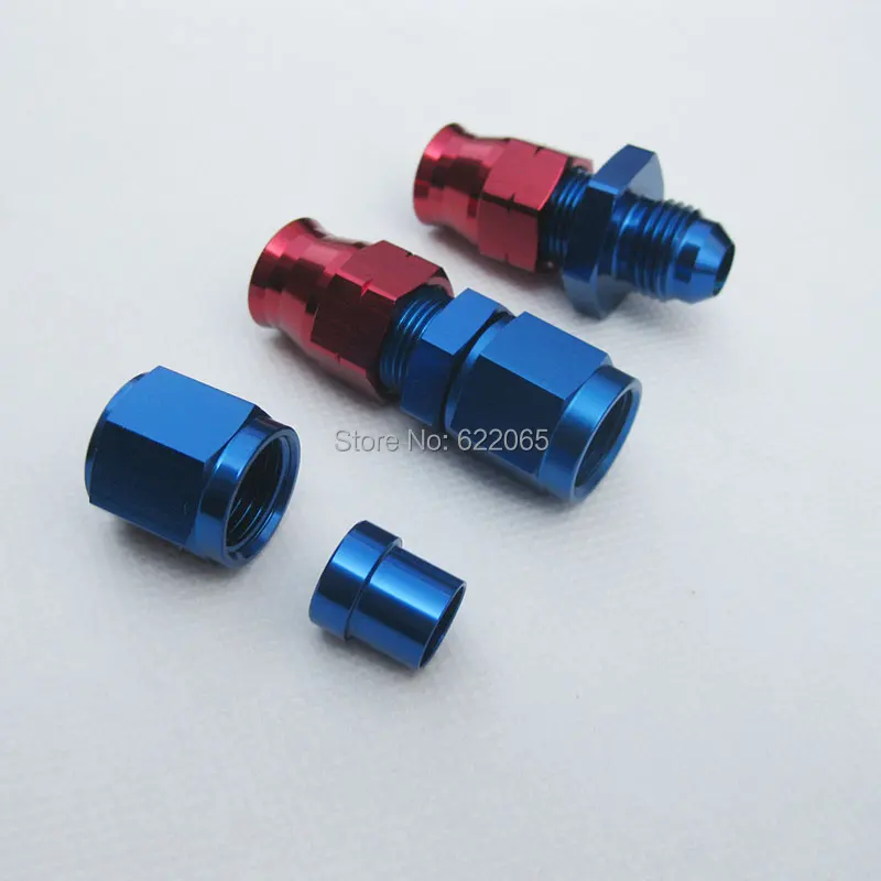 Performance Tube to Female AN6 Adapter Aluminium Hard line 3/8'' hose ends red and blue | Автомобили и мотоциклы