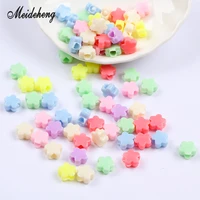 acrylic plastic spring colorful flower beads blossom snowflake big hole beads for jewelry making bracelets necklace accessory