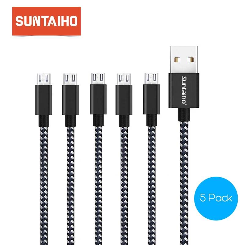 Suntaiho 2.4A Micro USB кабель для телефона Android 5 шт передачи данных быстрой зарядки Samsung