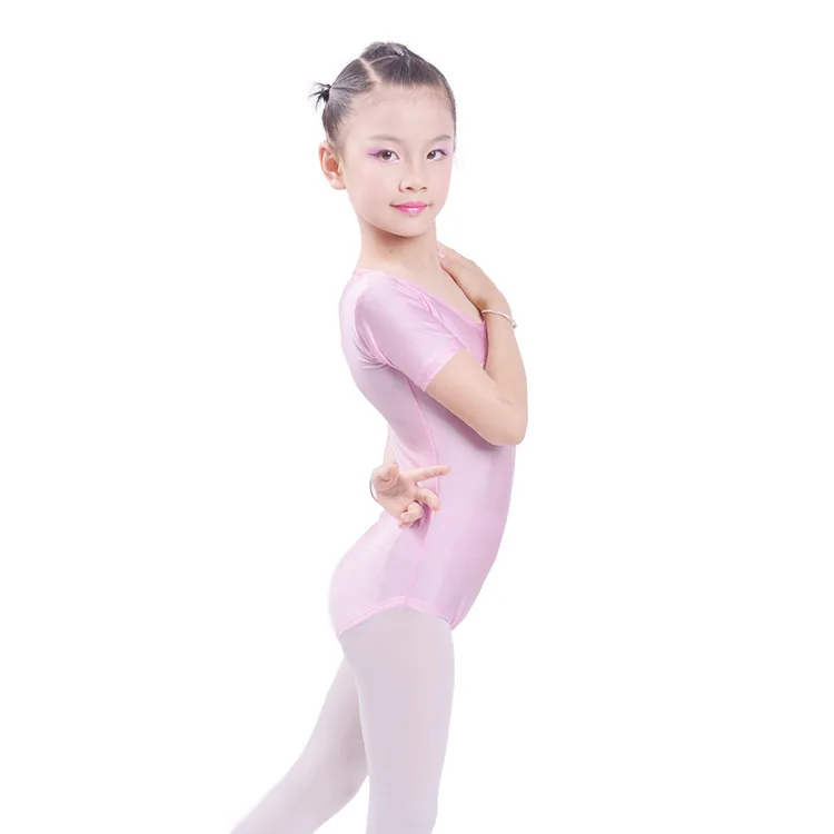 

Gymnastics Leotard Swimsuit Ballet Tutu Dance Wear for Girls Child Spandex Short Sleeved Kids Ballet Leotard Skating BodySuit