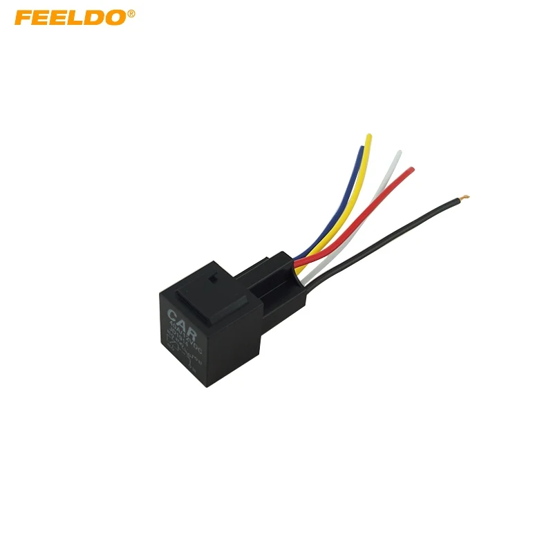 

FEELDO 10Pcs 12V 40A Car Auto 5 Wire Terminal Relay Socket Harness Wiring #FD-5457