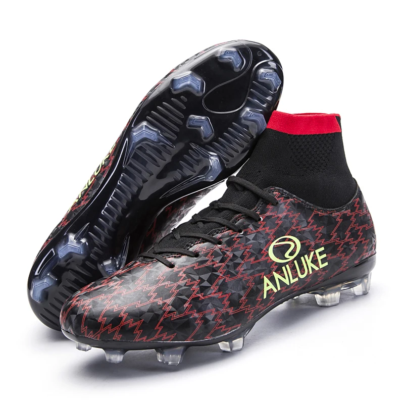 Ibuller Men's Outdoor Soccer Shoes High Top Long Spikes Football Boots Cleats With Socks Crampons Chuteira Futebol Size 39-44 | Спорт и