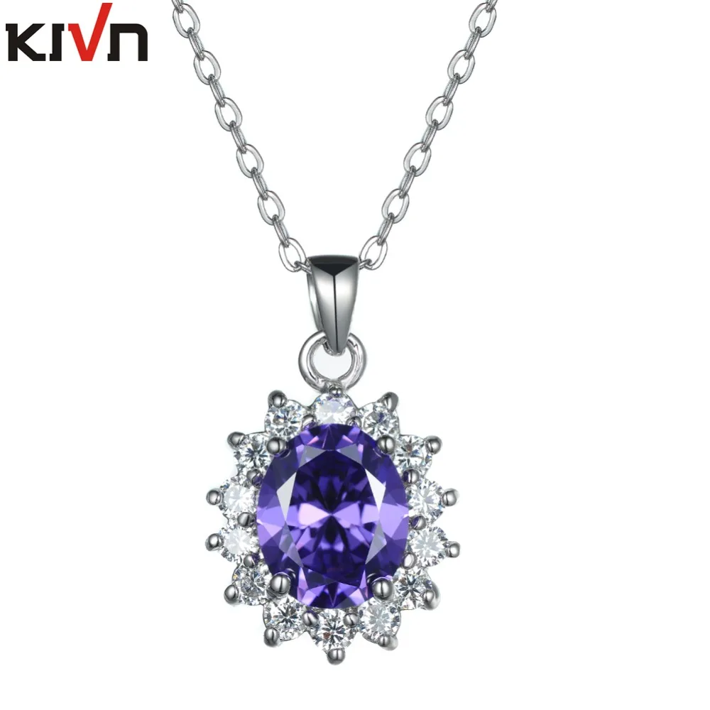 Модные ювелирные изделия KIVN кубический цирконий синего цвета для женщин и