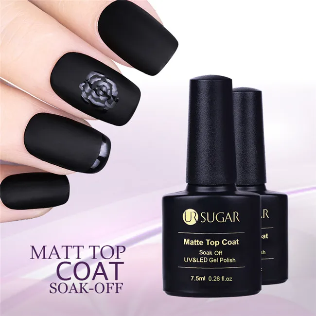 Matte top coat Ur Sugar 7,5 мл розовый золотистый Гель-лак для ногтей розовый блеск блестки замочить от УФ светодиодный Гель-лак длительный дизайн ногтей маникюрный лак - Цвет: Matte top coat