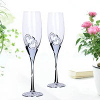 2pcs crystal champagne glasses originality high handmade goblet wine glass household cup wedding gifts box wine glass set