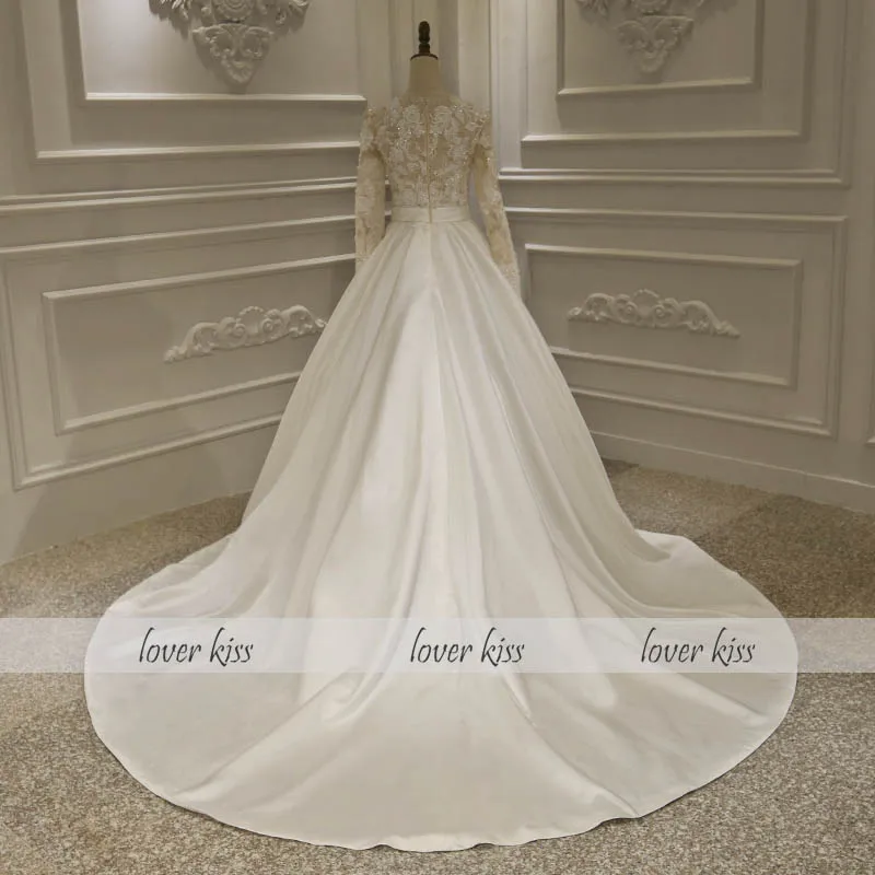 Романтическое кружевное и атласное свадебное платье Lover Kiss Vestido De Noiva 2021 свадебные