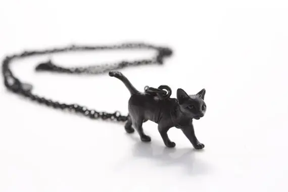 3D винтажное ожерелье в виде кота уникальное античное ювелирное изделие