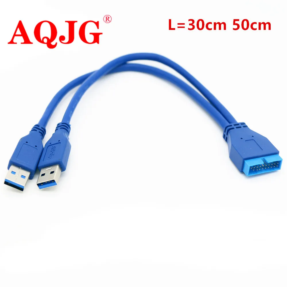 30 см 50 двойной 2 порта USB3.0 USB 3 0 папа к материнской плате материнская плата 20Pin