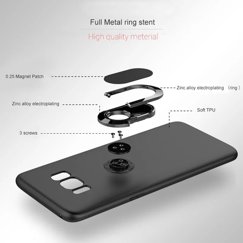 Гибридные Чехлы для Samsung Galaxy S8 S9 S10 Plus E автомобильный магнитный держатель